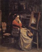 Jean Baptiste Camille  Corot, The Studio